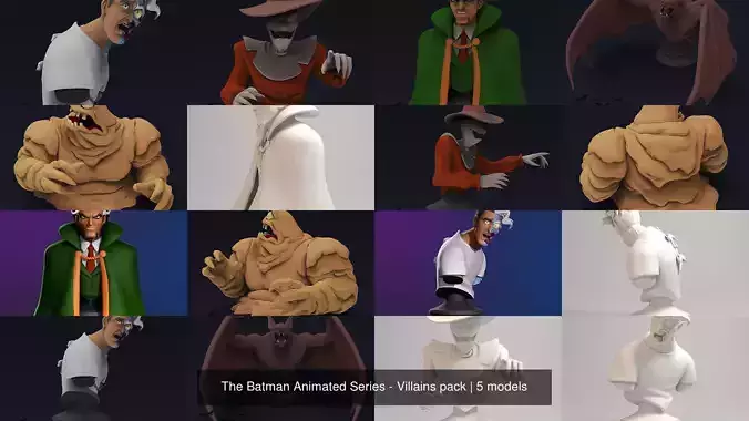 The Batman Animated Series - Villains pack 3D Model Collection