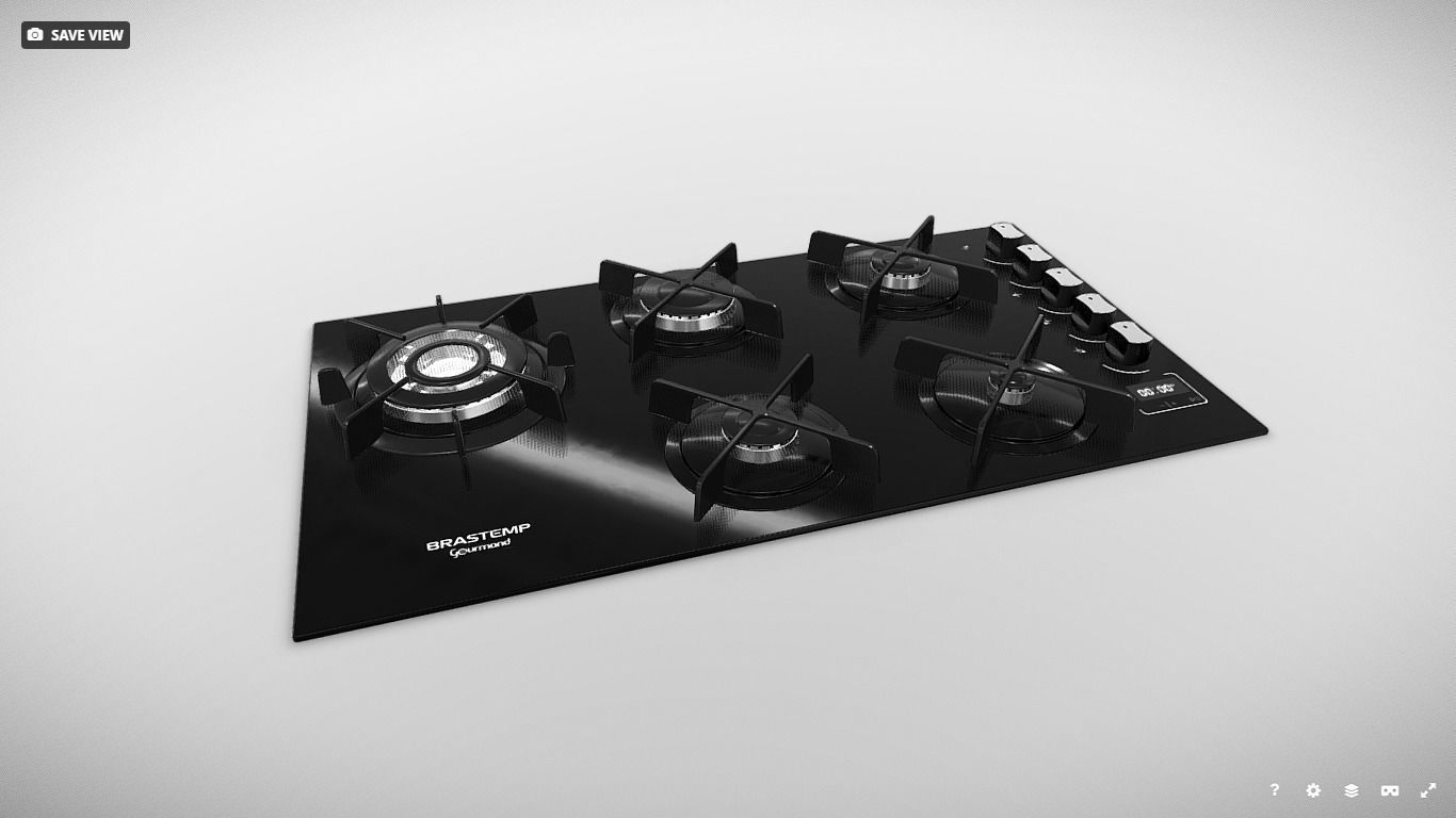 Cooktop Brastemp Gourmand 5bc 3D model CGTrader