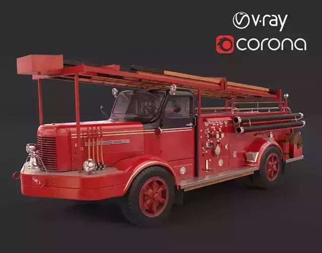 Fire Truck - ENGINE 97 1953 FWD Pumper high poly 3D model