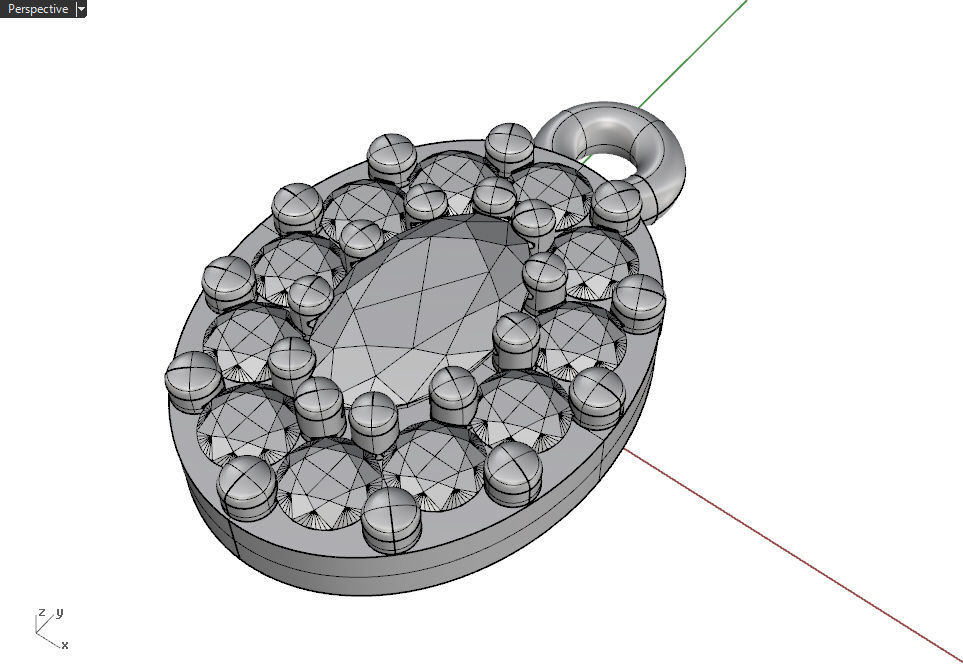 Oval pendant 3D print model_11