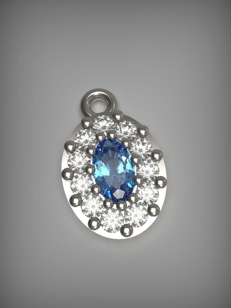 Oval pendant 3D print model_5
