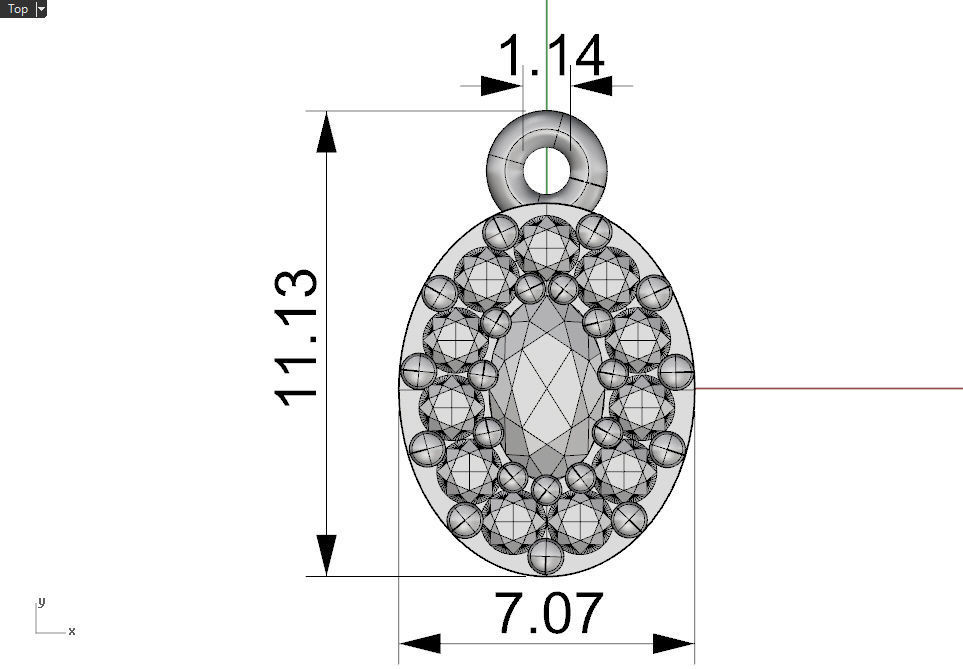 Oval pendant 3D print model_8