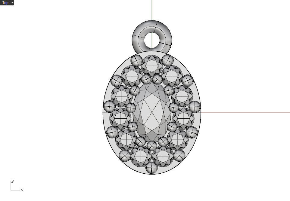 Oval pendant 3D print model_9