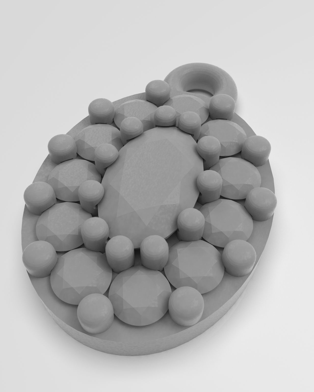 Oval pendant 3D print model_6