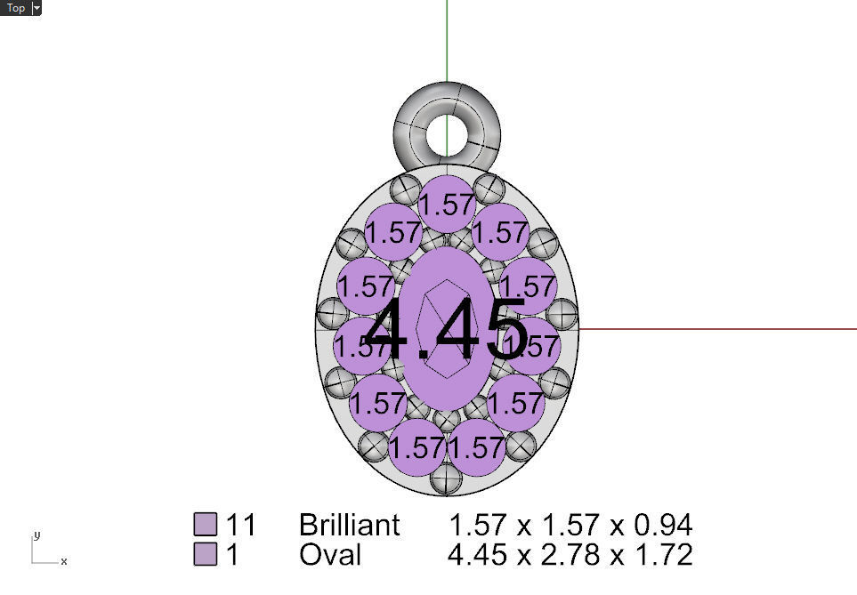 Oval pendant 3D print model_10