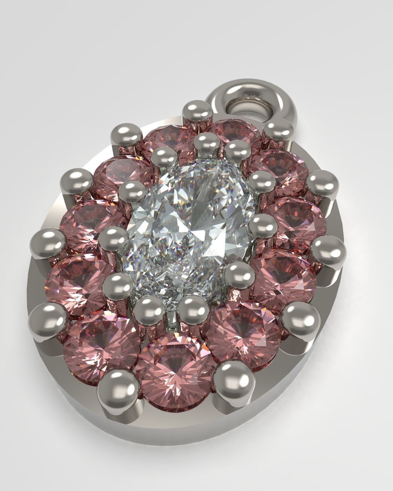 Oval pendant 3D print model_2