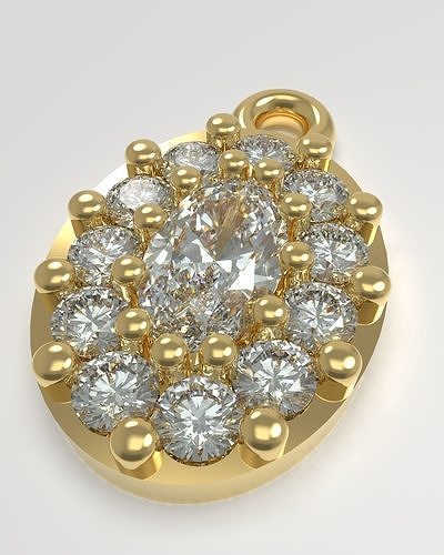 Oval pendant 3D print model