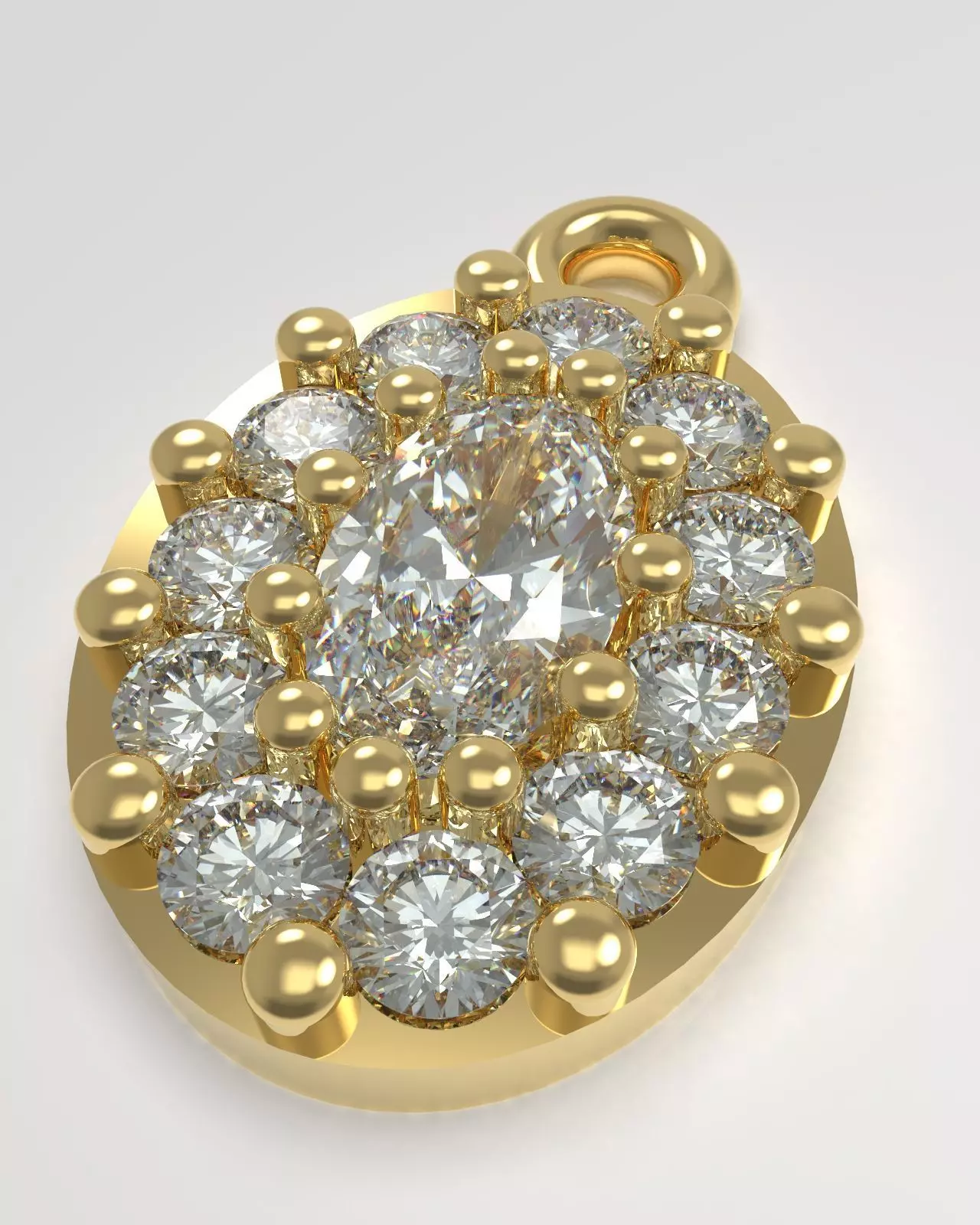 Oval pendant 3D print model_0