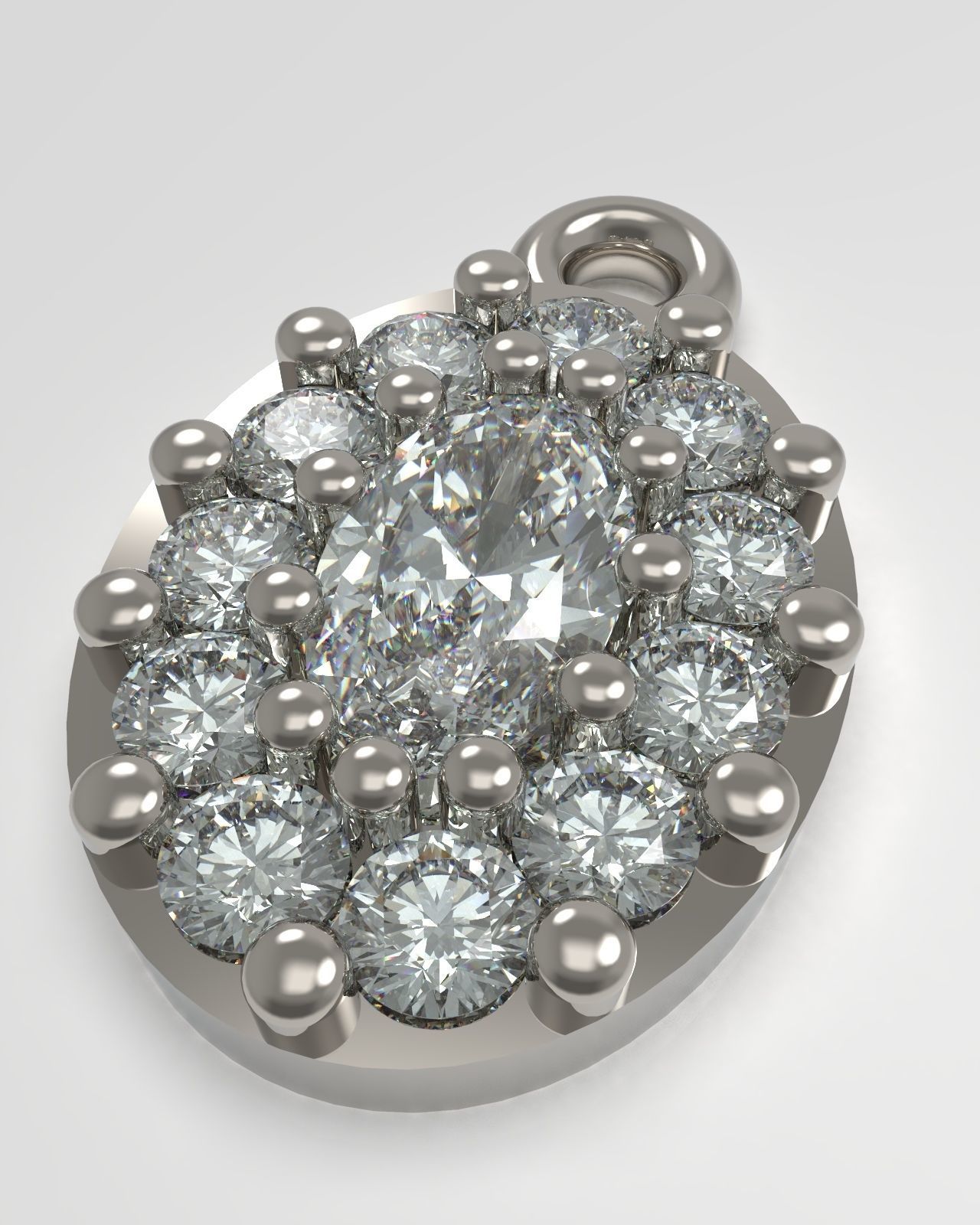 Oval pendant 3D print model_4