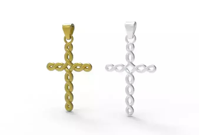 cross knot pendant and earring  3D print model