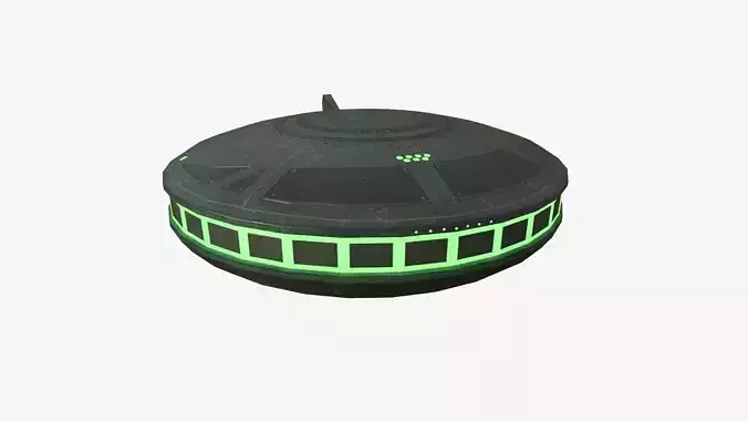 Alien Spaceship UFO A05 Green - Sci Fi Spacecraft Design Low-poly 3D model