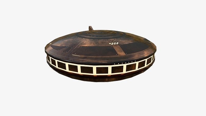Alien Spaceship UFO A06 Copper - Sci Fi Spacecraft Design Low-poly 3D model