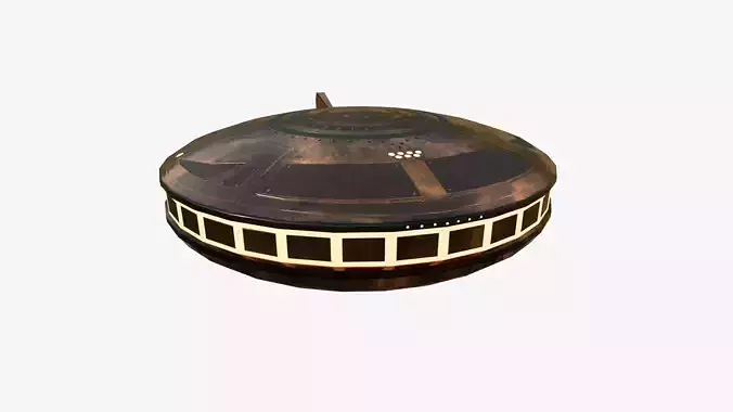 Alien Spaceship UFO A06 Copper - Sci Fi Spacecraft Design Low-poly 3D model