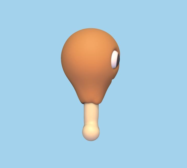 Chicken Leg 3D print model_1