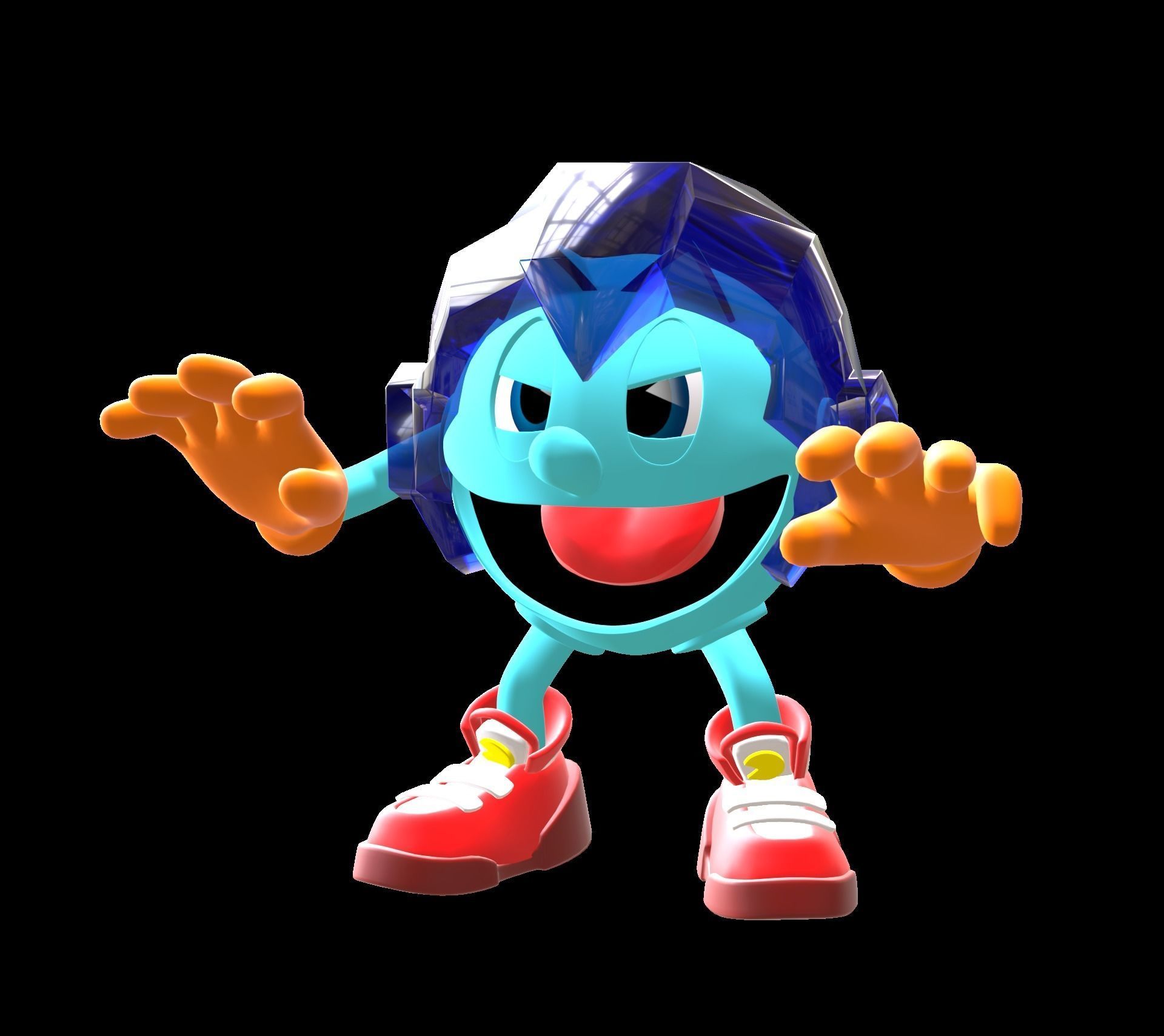 Ice Pacman Low-poly 3D model_2