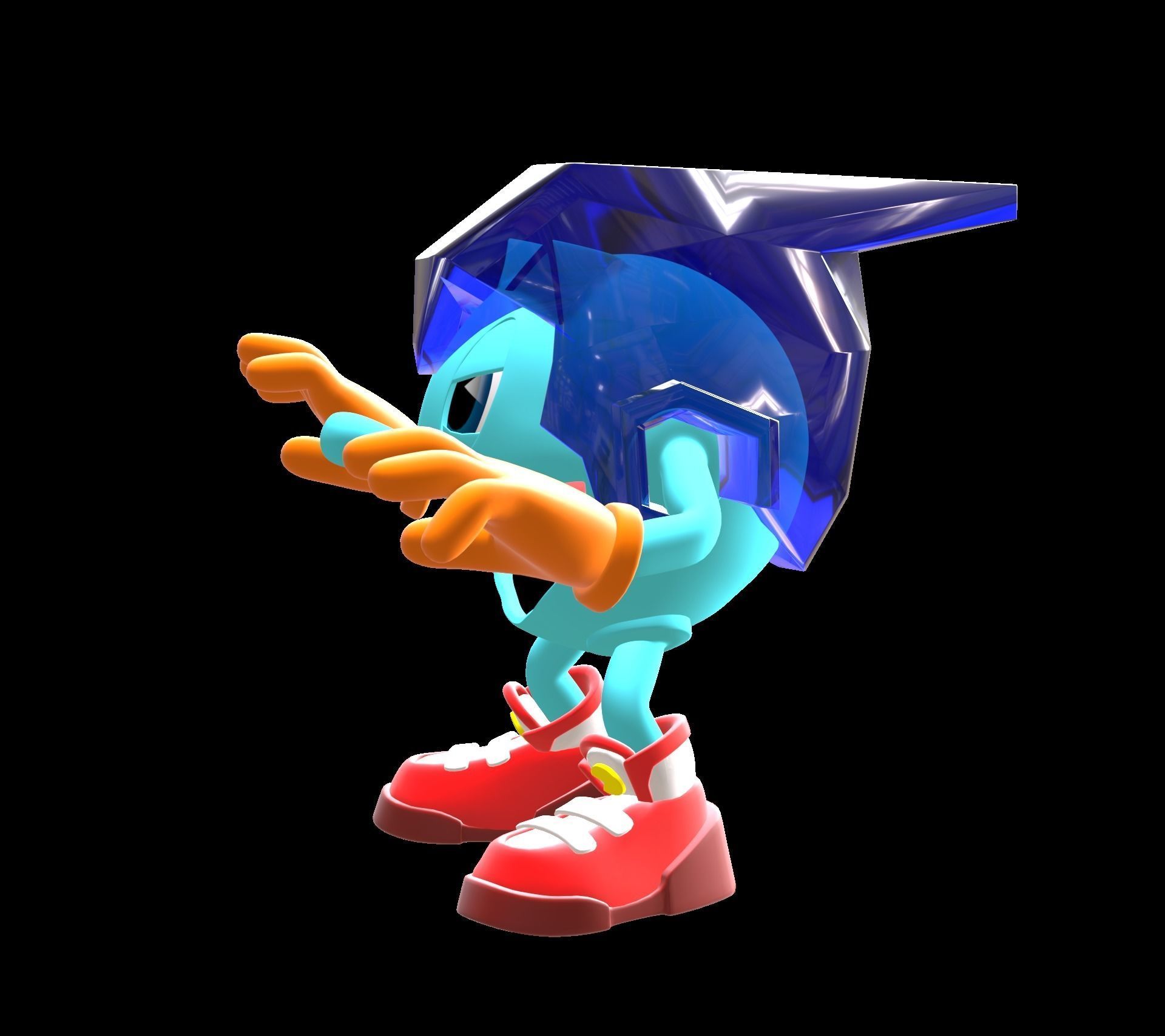 Ice Pacman Low-poly 3D model_3