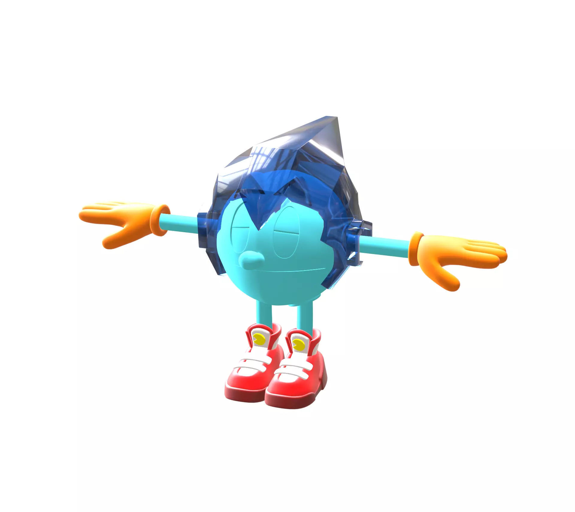Ice Pacman Low-poly 3D model_0