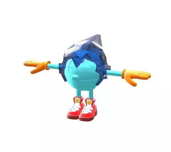 Ice Pacman Low-poly 3D model