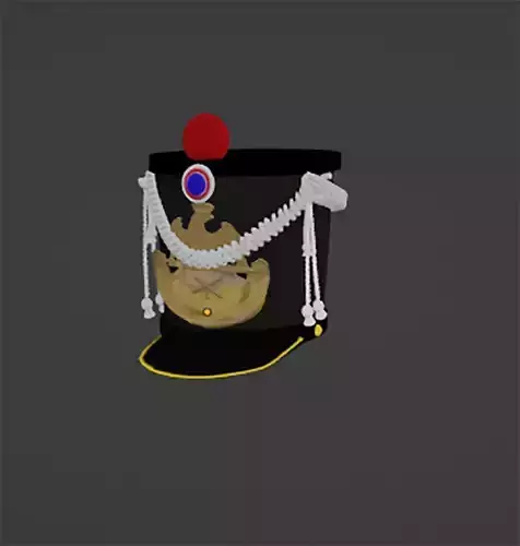 Napoleonic French Shako with Artillery Insignia 3D model