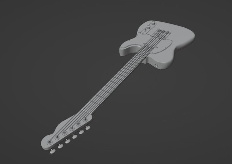 Electric Guitar - Fender Telecaster 3D model_1