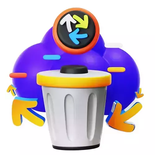Cloud Data Recovery 3D Icon Low-poly 3D model