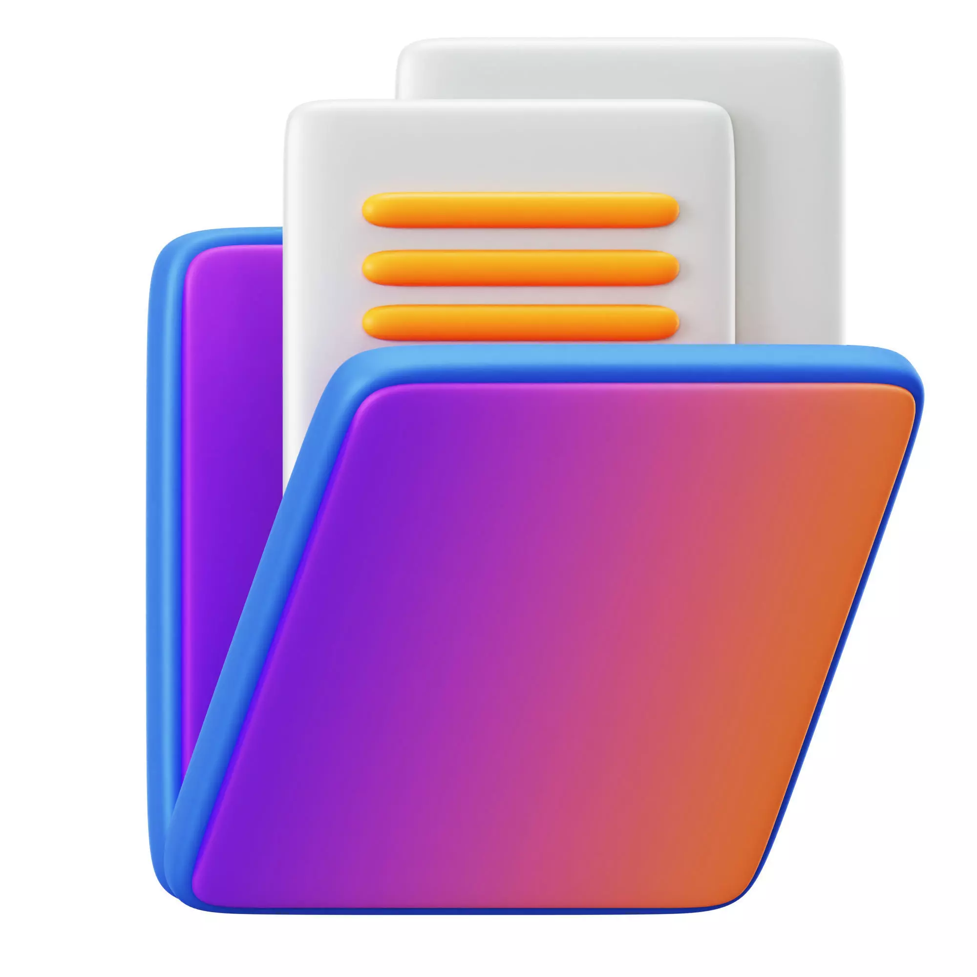 File Folder 3D Icon Low-poly 3D model_0