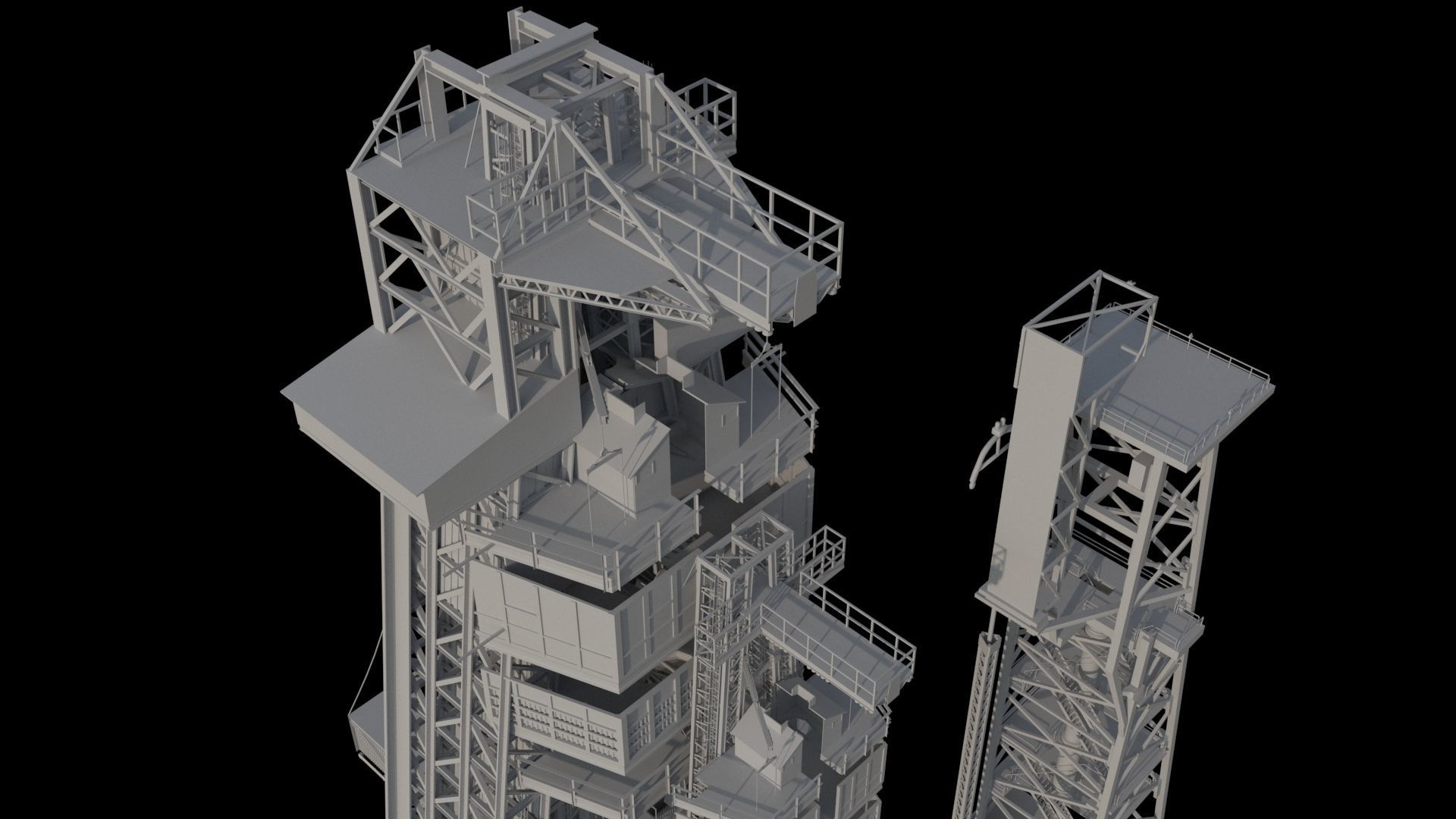 High quality 3D model Mercury Redstone launchpad 3D model_11