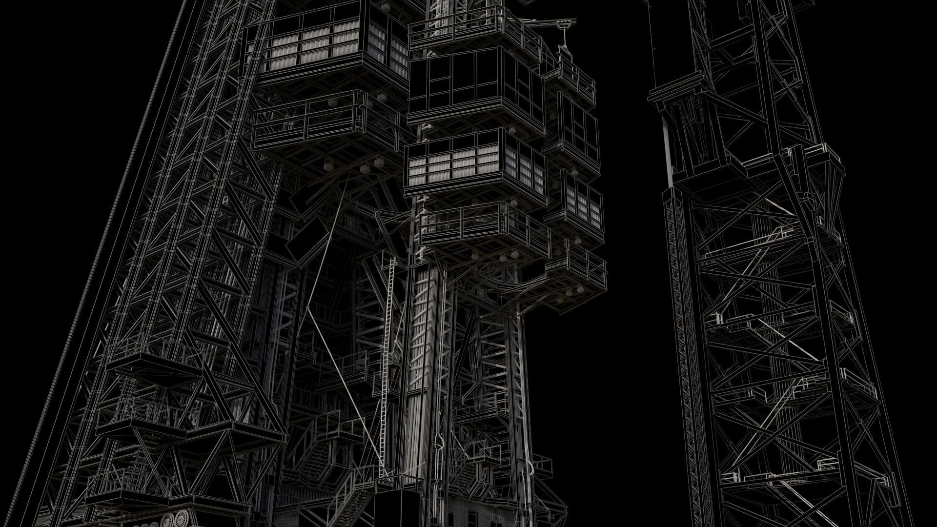 High quality 3D model Mercury Redstone launchpad 3D model_14