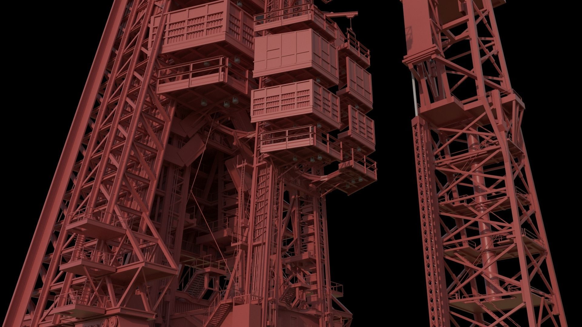 High quality 3D model Mercury Redstone launchpad 3D model_4