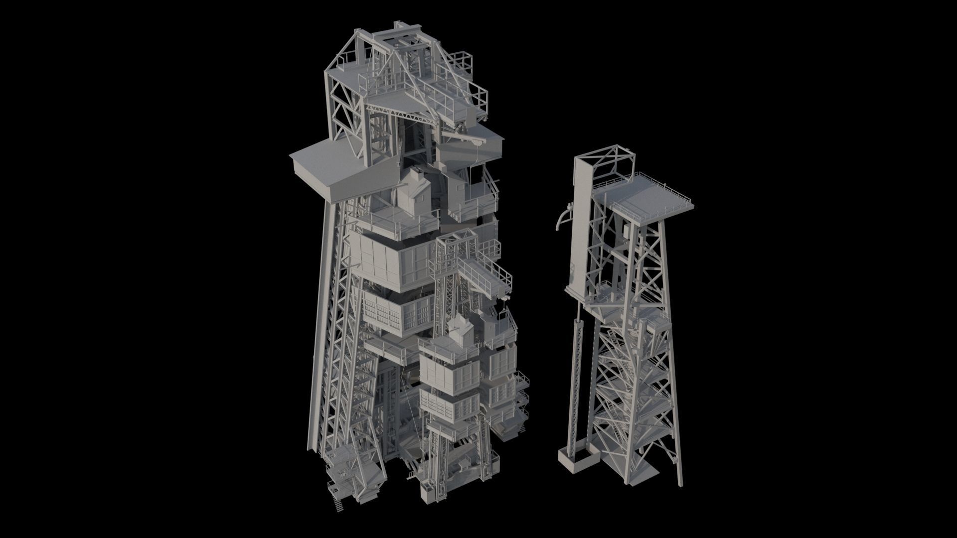 High quality 3D model Mercury Redstone launchpad 3D model_5