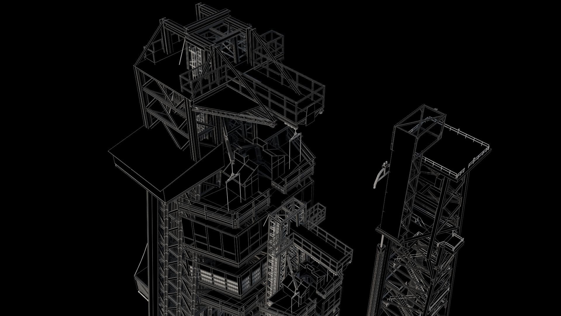 High quality 3D model Mercury Redstone launchpad 3D model_12