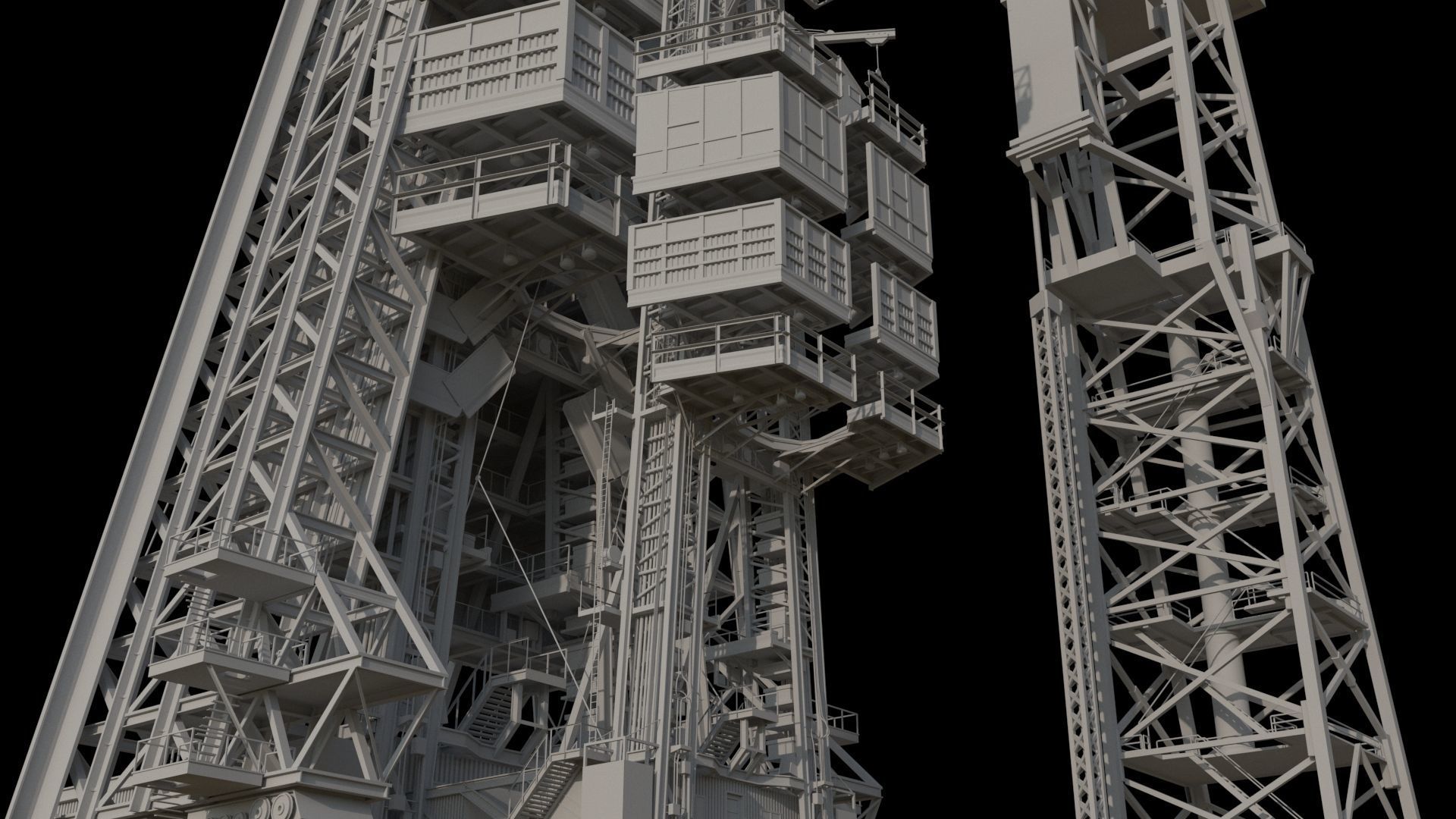 High quality 3D model Mercury Redstone launchpad 3D model_13