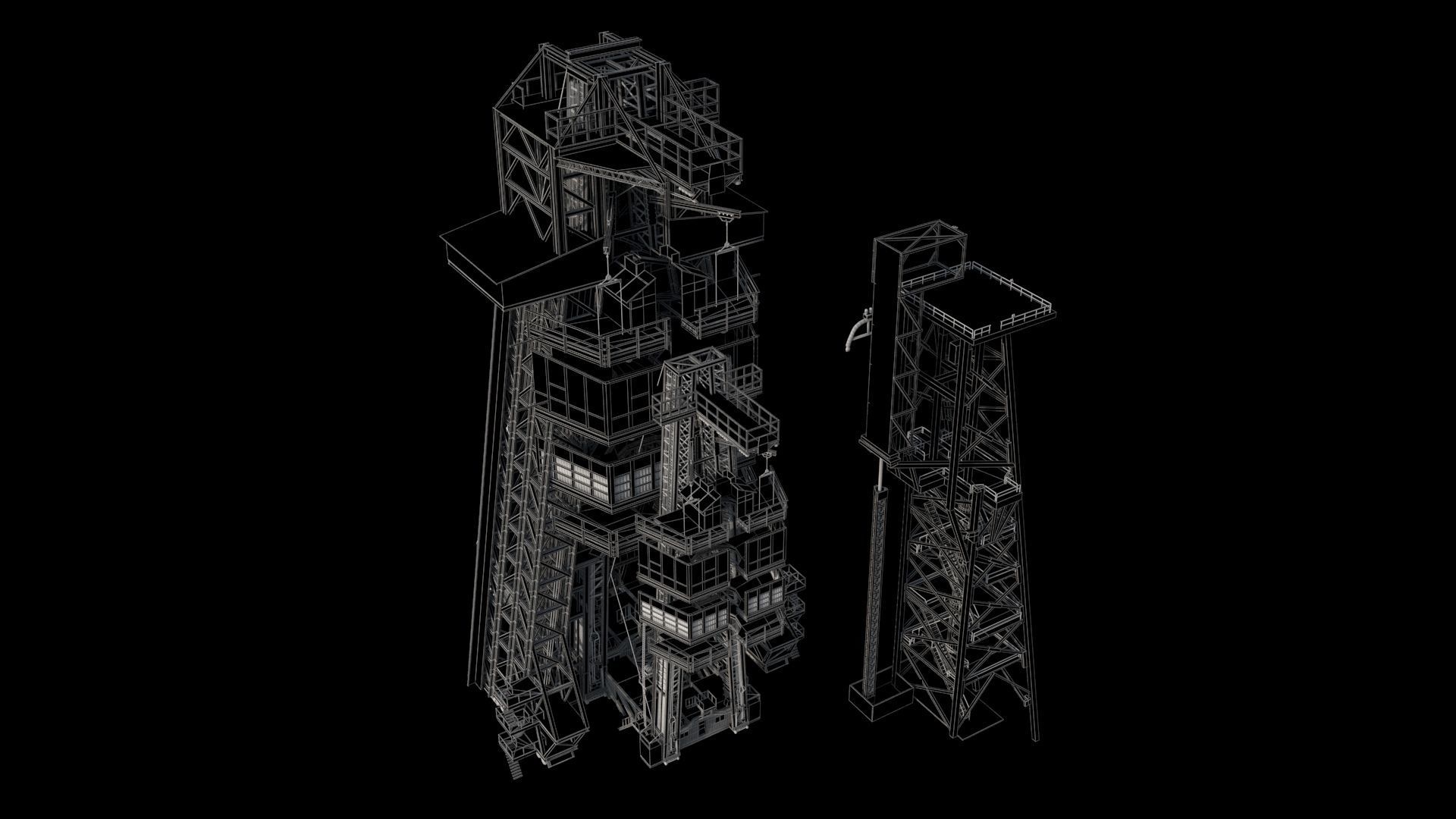 High quality 3D model Mercury Redstone launchpad 3D model_6