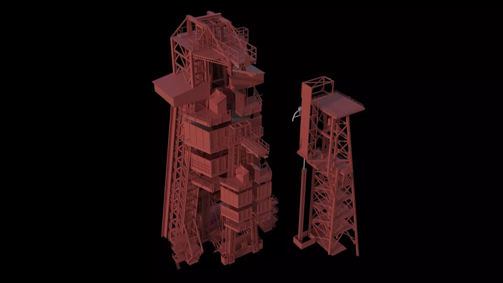 High quality 3D model Mercury Redstone launchpad 3D model_0