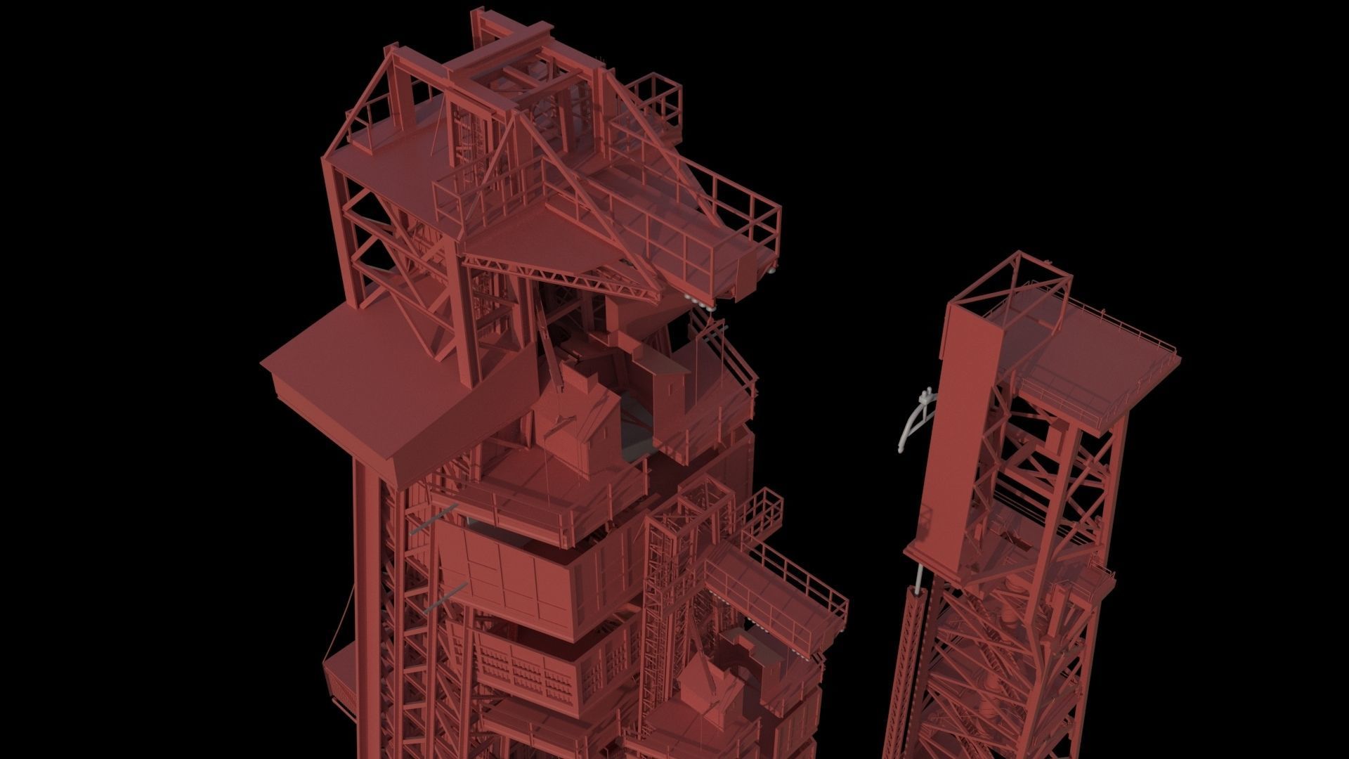 High quality 3D model Mercury Redstone launchpad 3D model_3