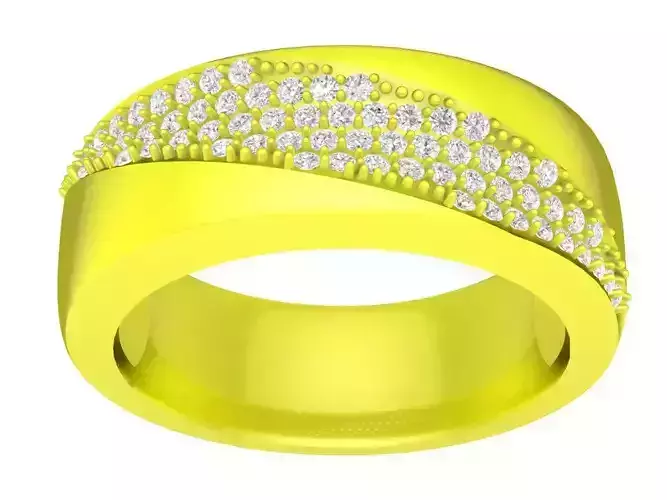 luxury korean diamond women band ring 4504