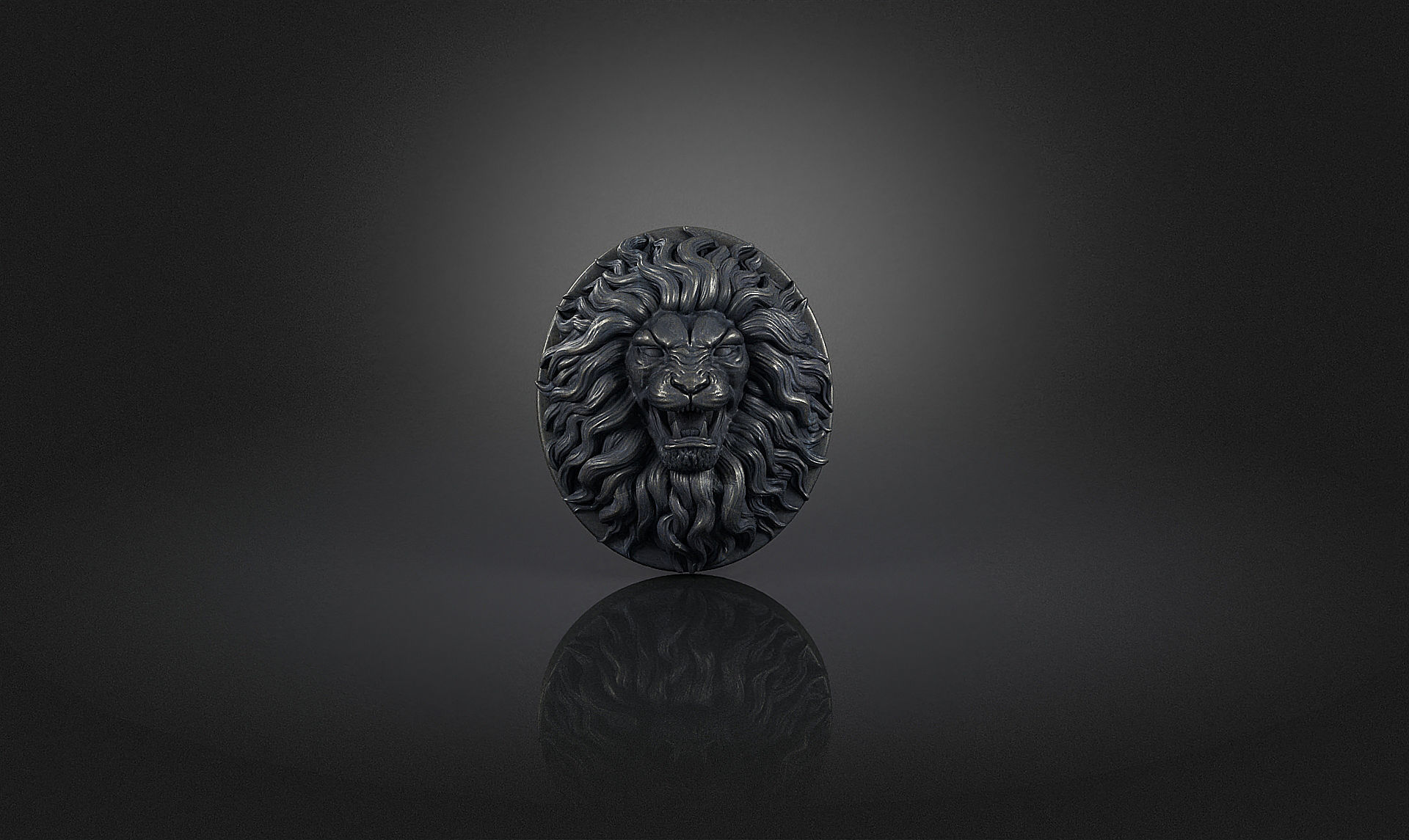 Lion Head Pendant a03  3D print model_16