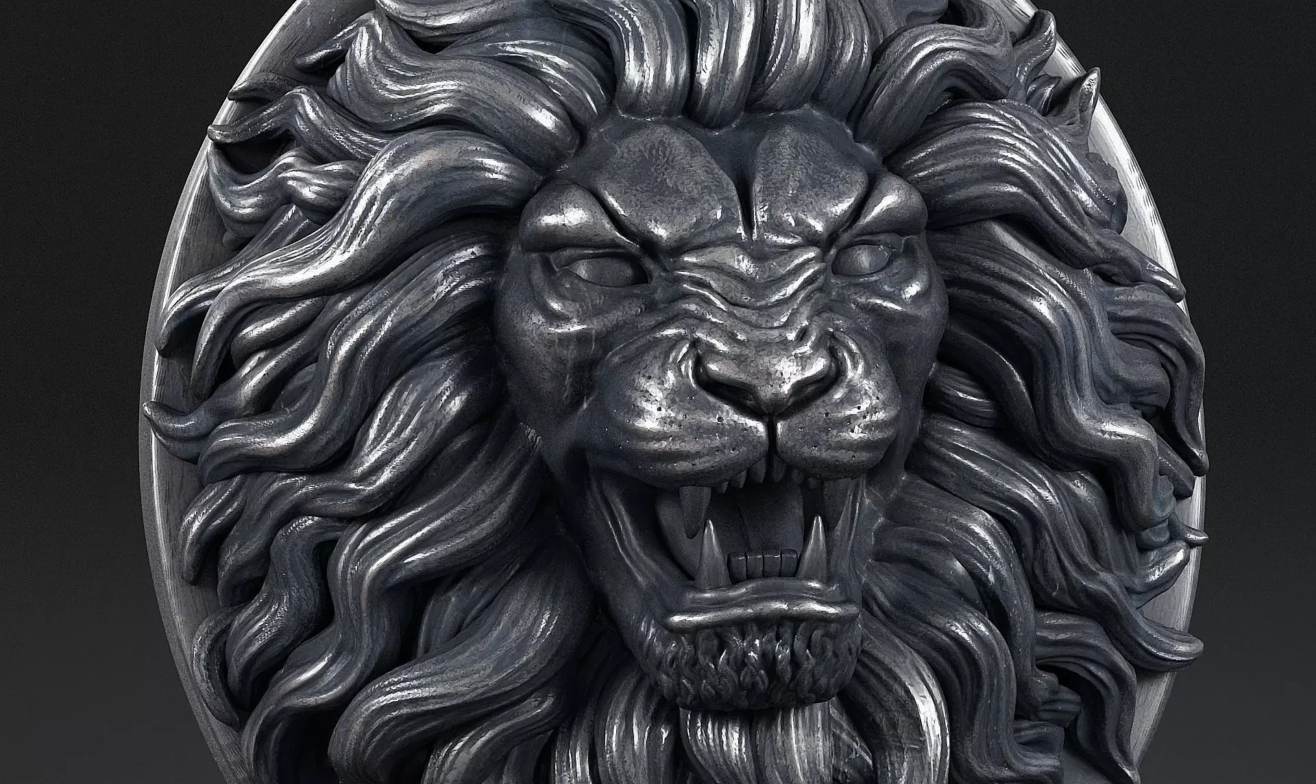 Lion Head Pendant a03  3D print model_0