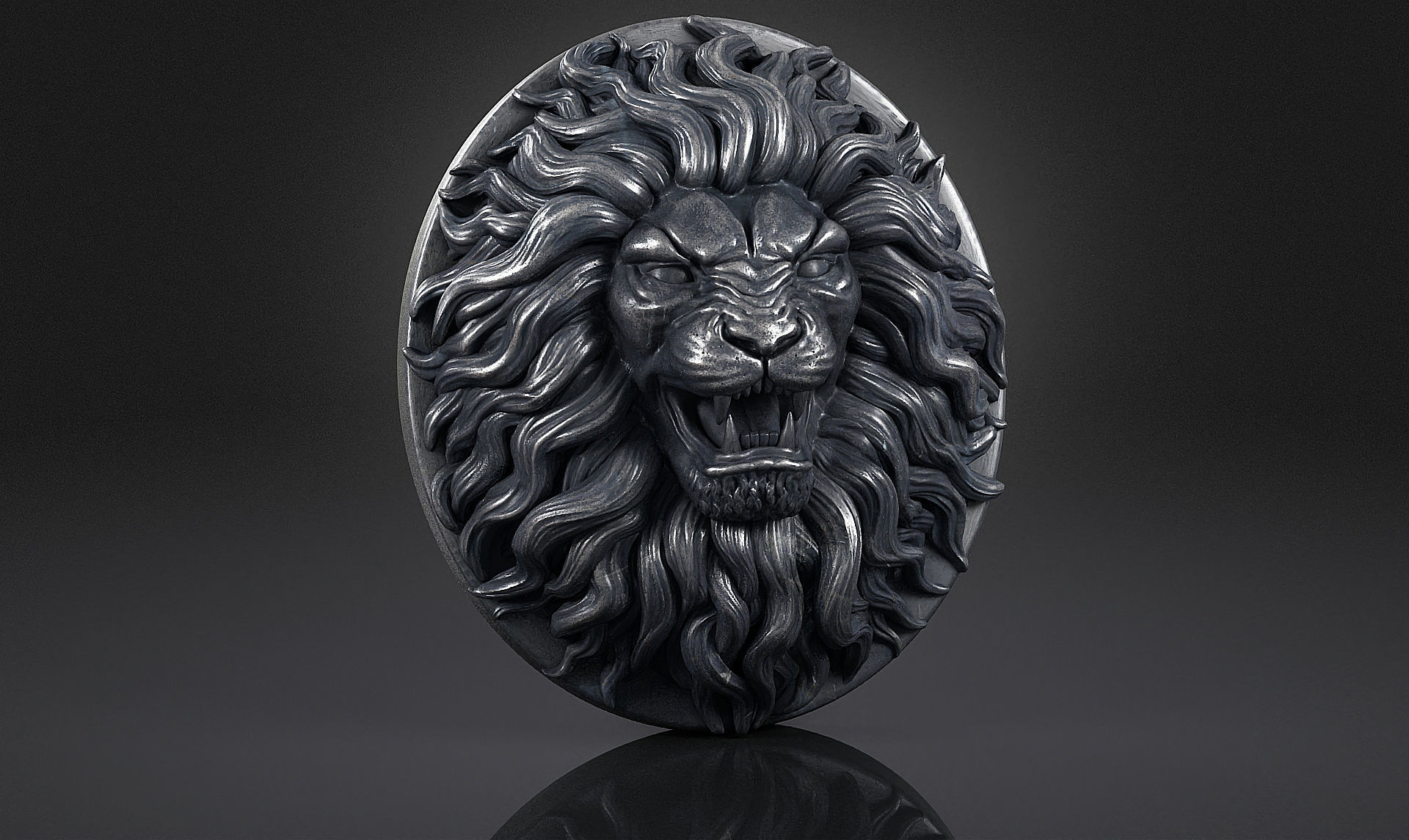 Lion Head Pendant a03  3D print model_9