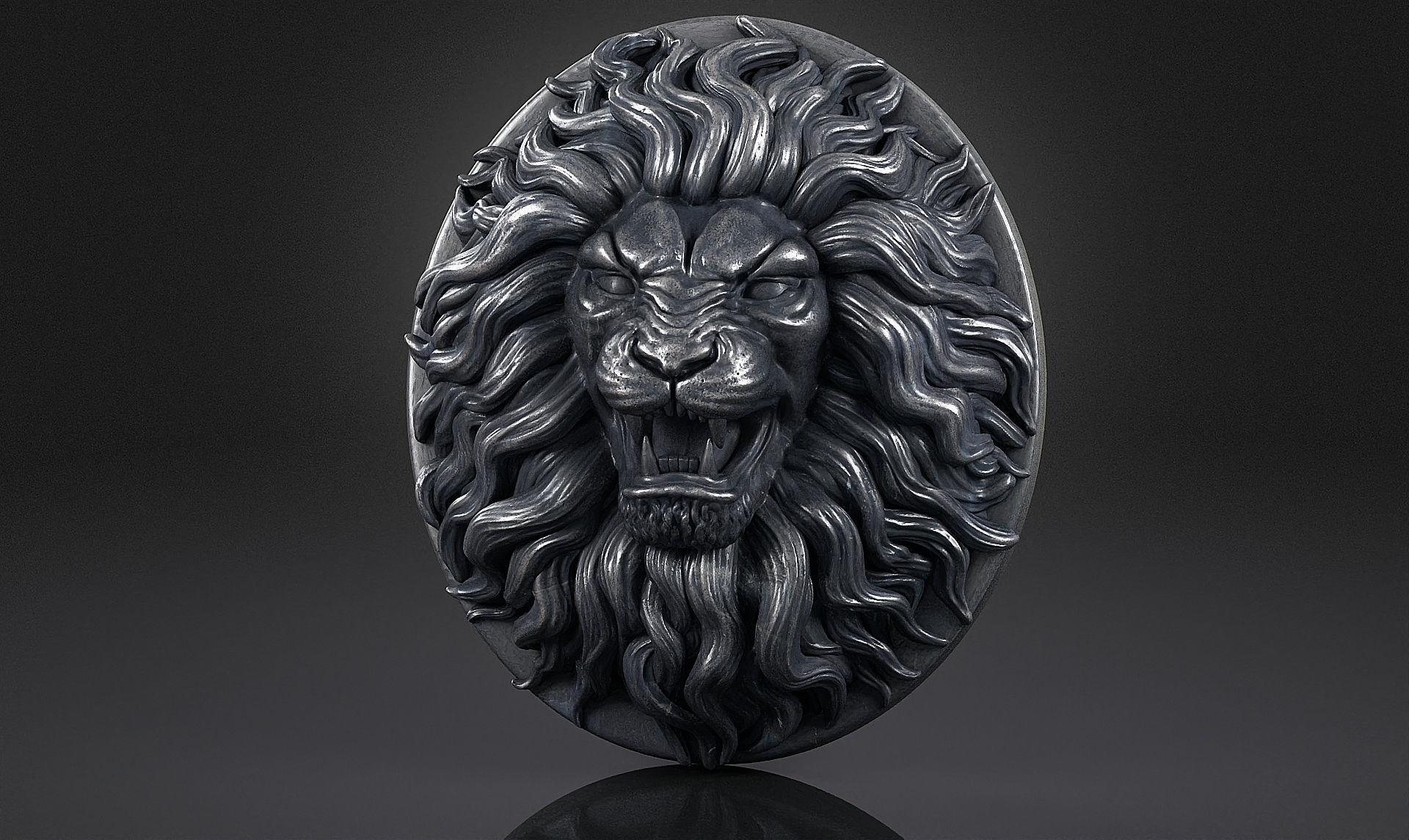 Lion Head Pendant a03  3D print model_11