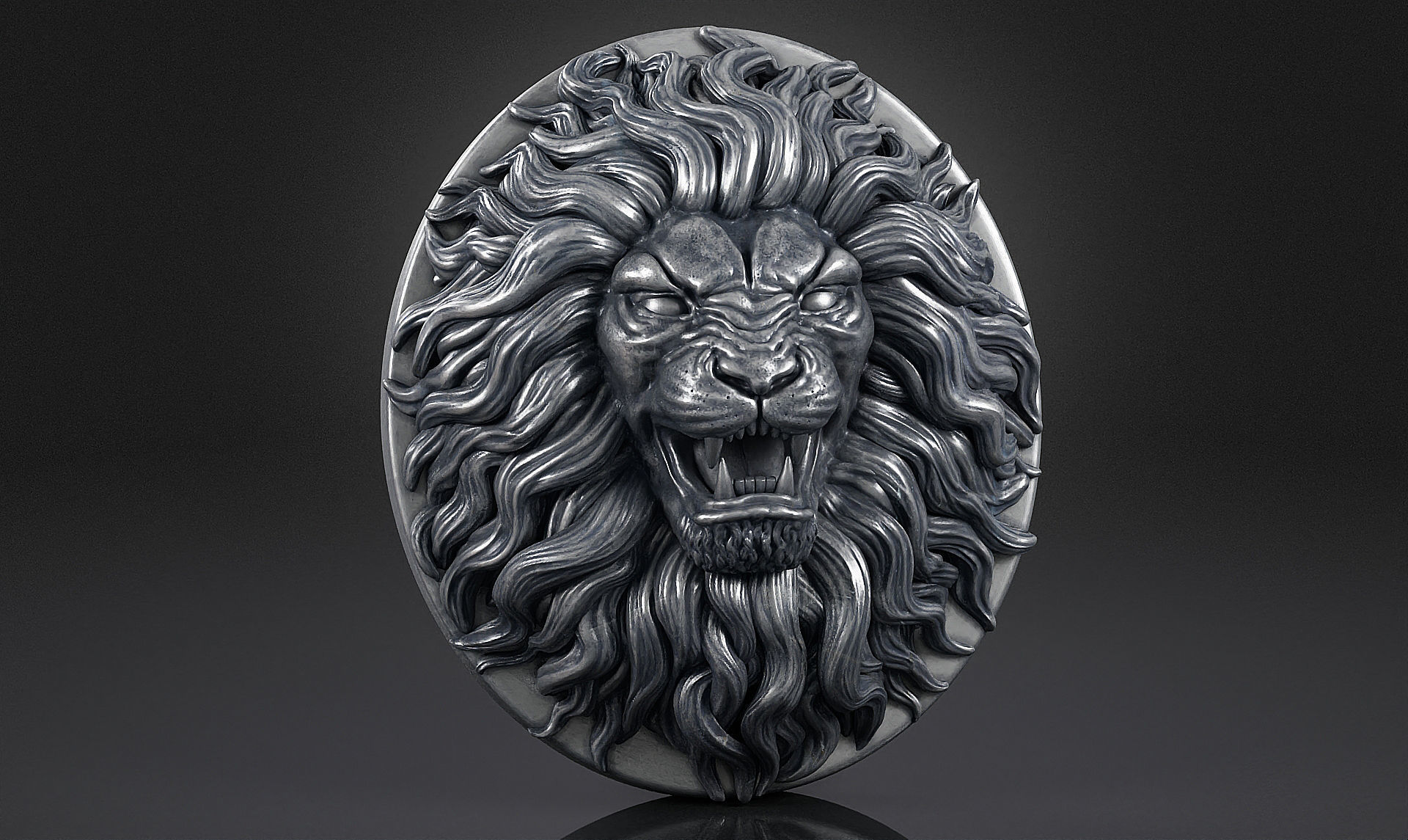 Lion Head Pendant a03  3D print model_10