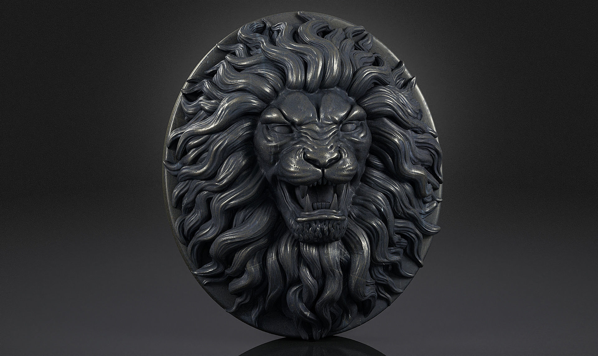 Lion Head Pendant a03  3D print model_7