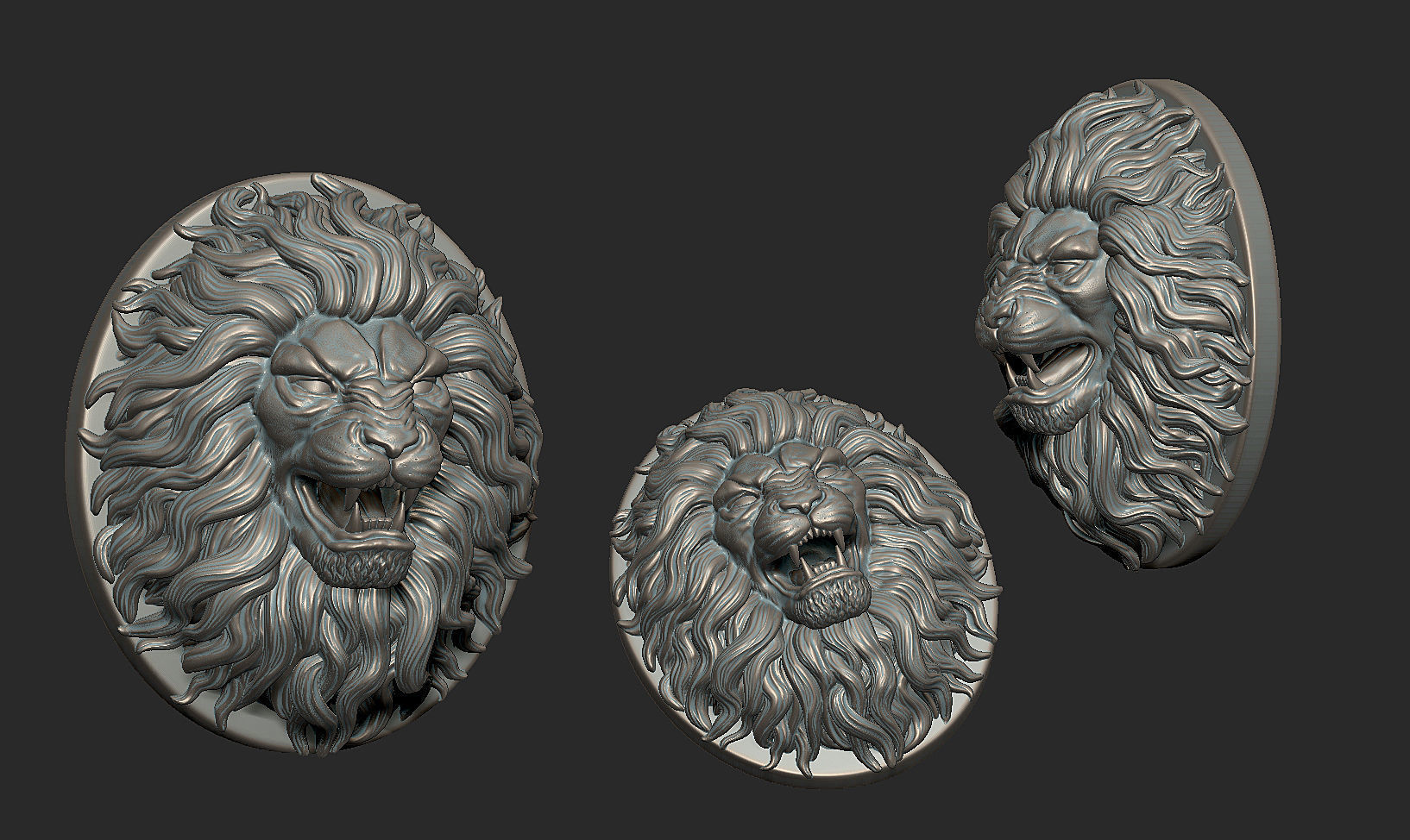 Lion Head Pendant a03  3D print model_23