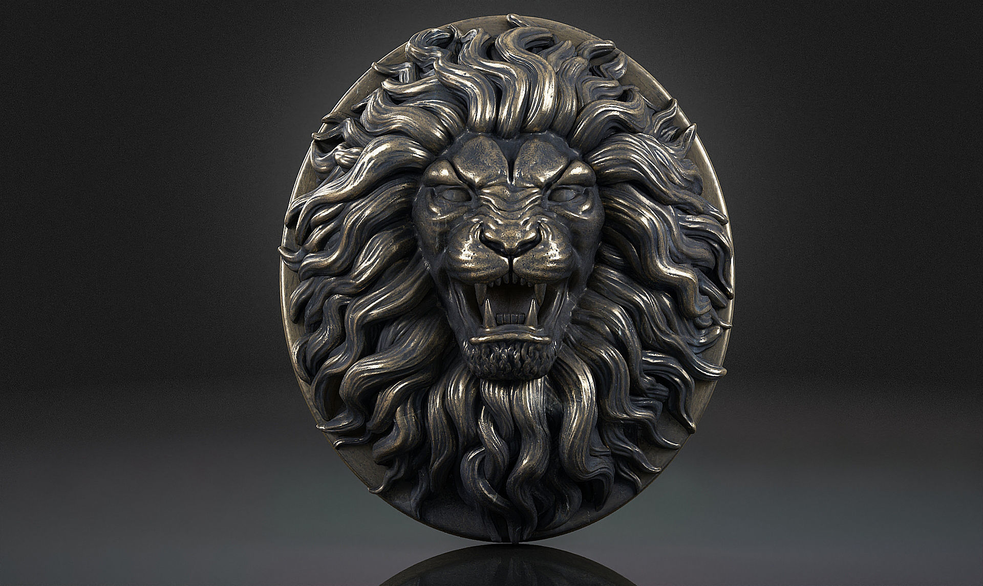 Lion Head Pendant a03  3D print model_1