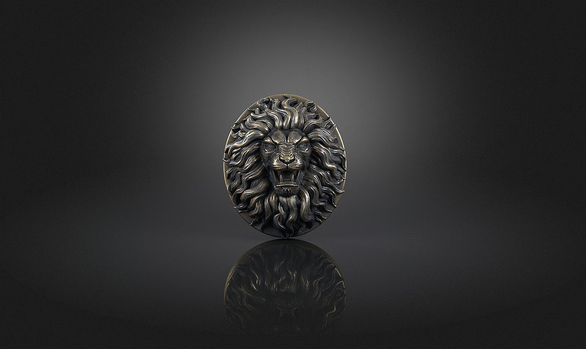 Lion Head Pendant a03  3D print model_17