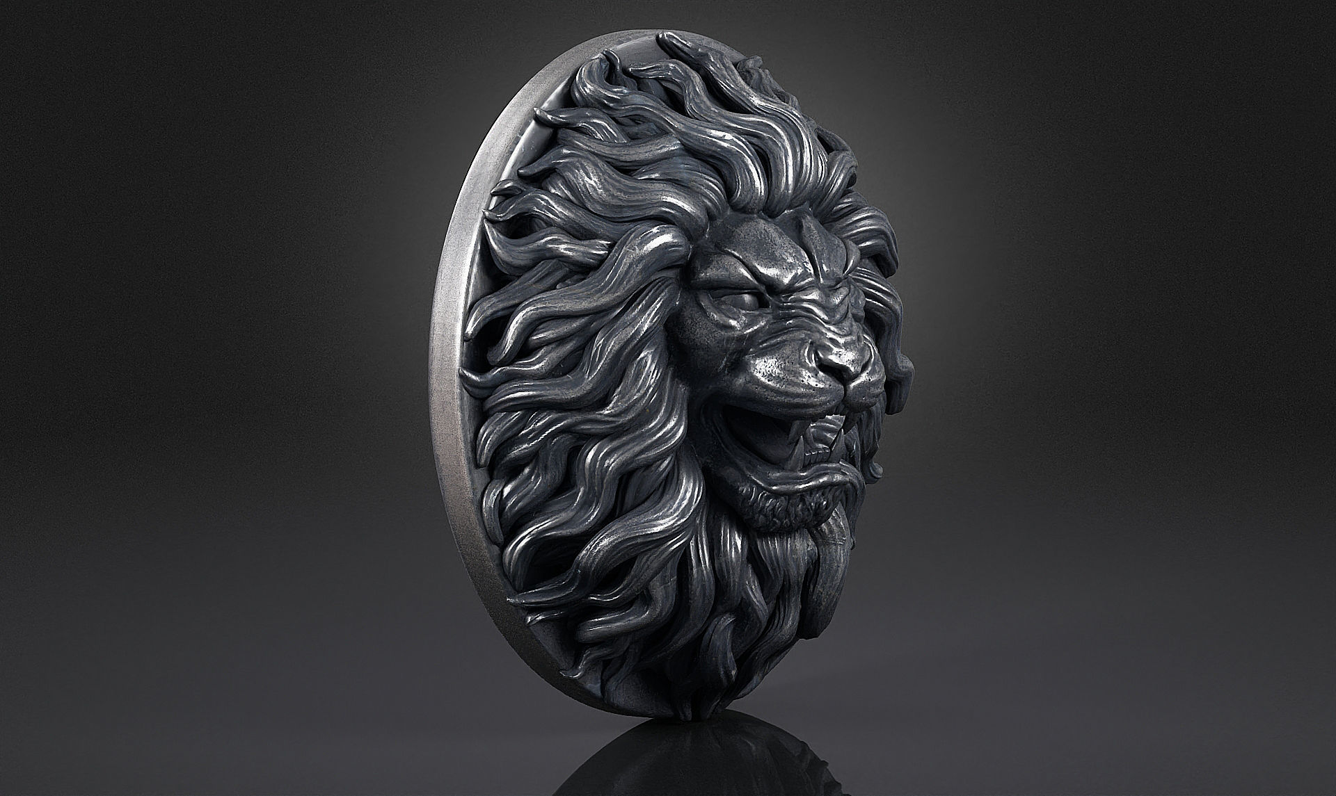 Lion Head Pendant a03  3D print model_6
