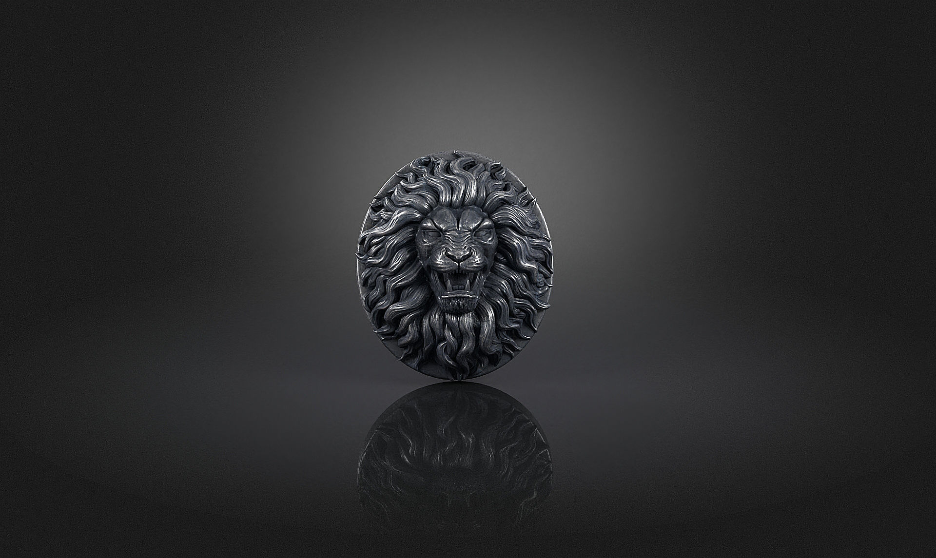 Lion Head Pendant a03  3D print model_15