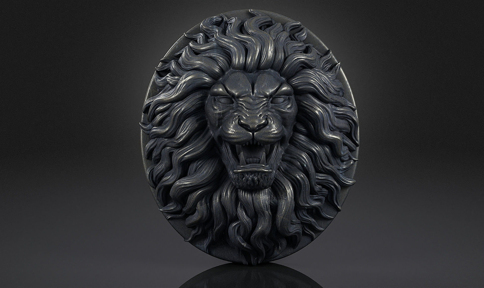 Lion Head Pendant a03  3D print model_13