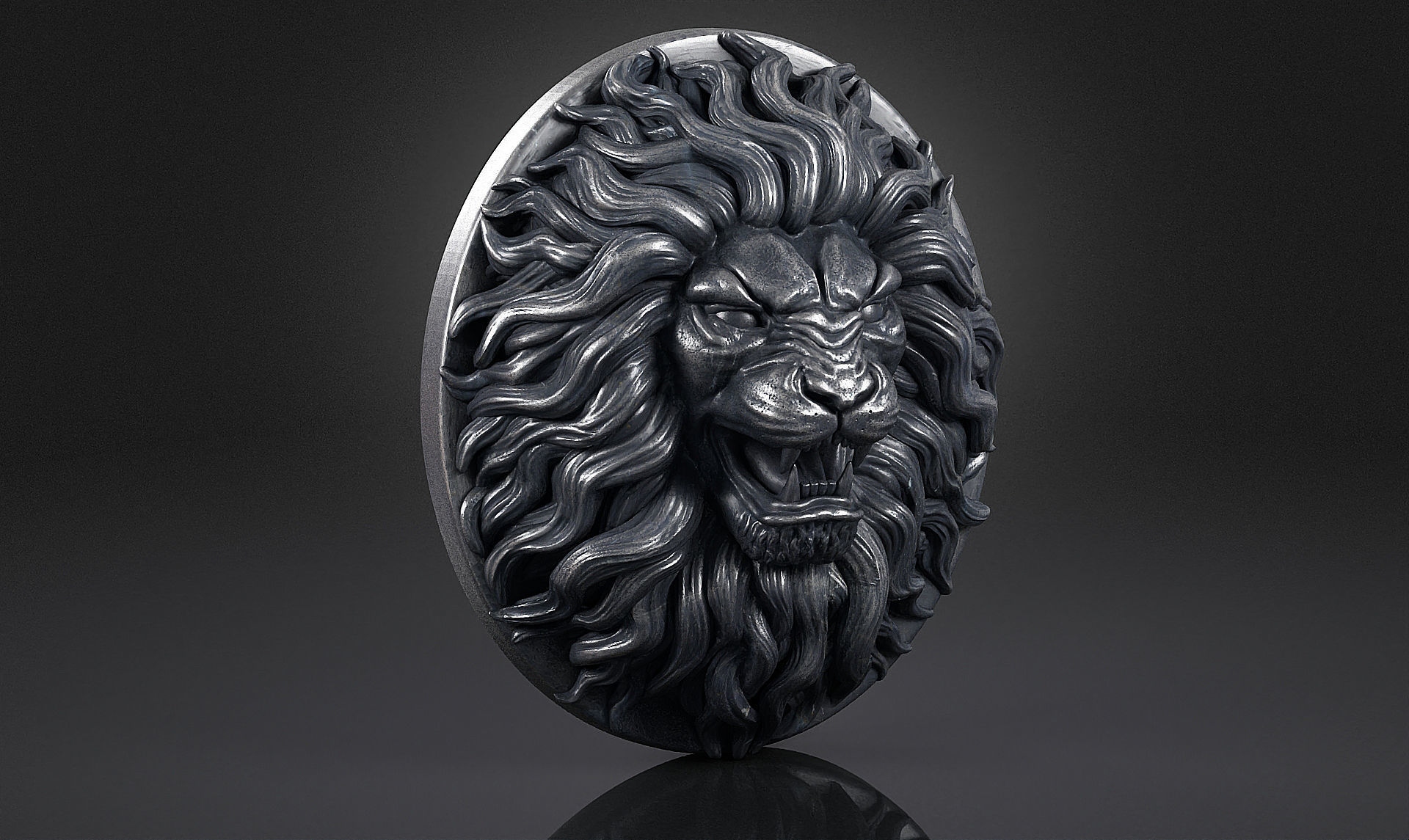 Lion Head Pendant a03  3D print model_4