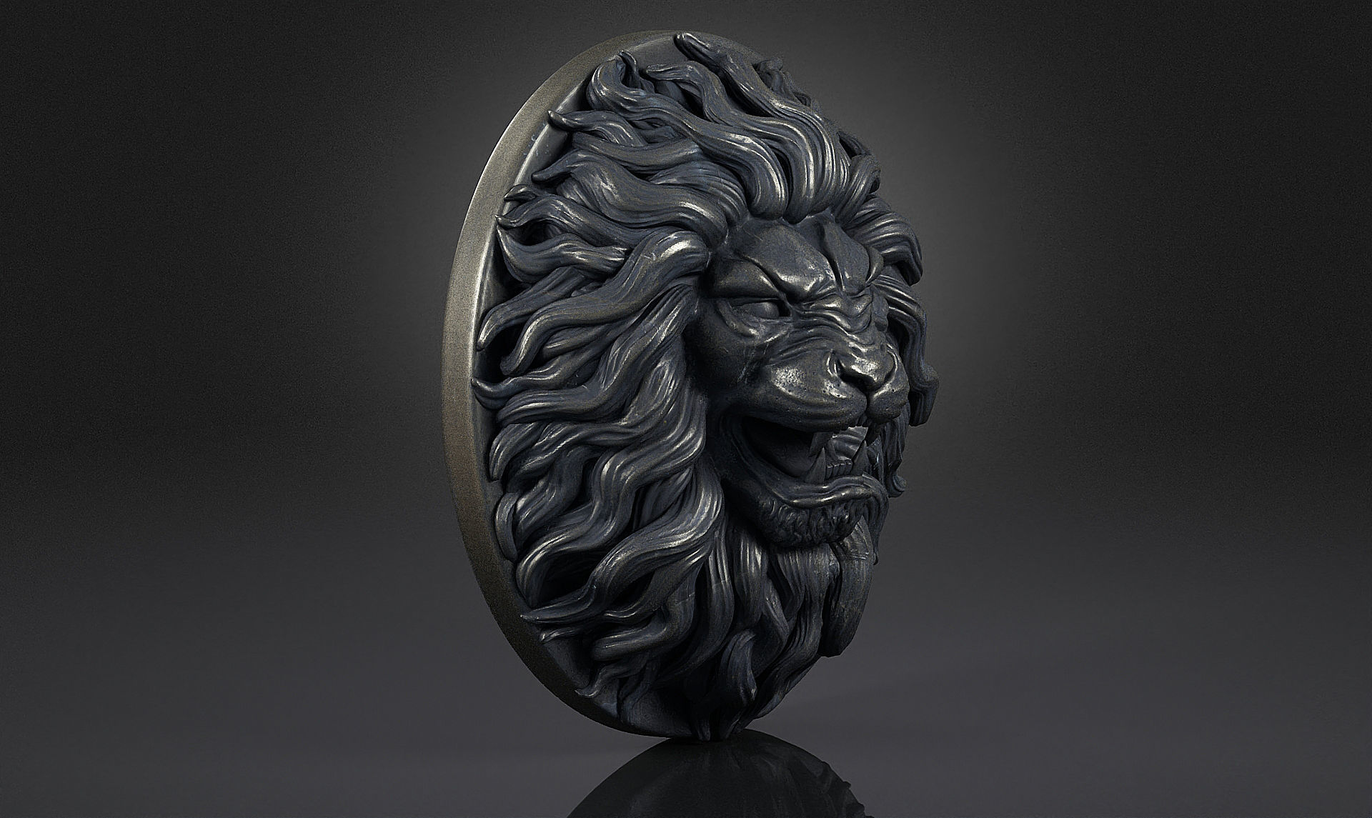 Lion Head Pendant a03  3D print model_5